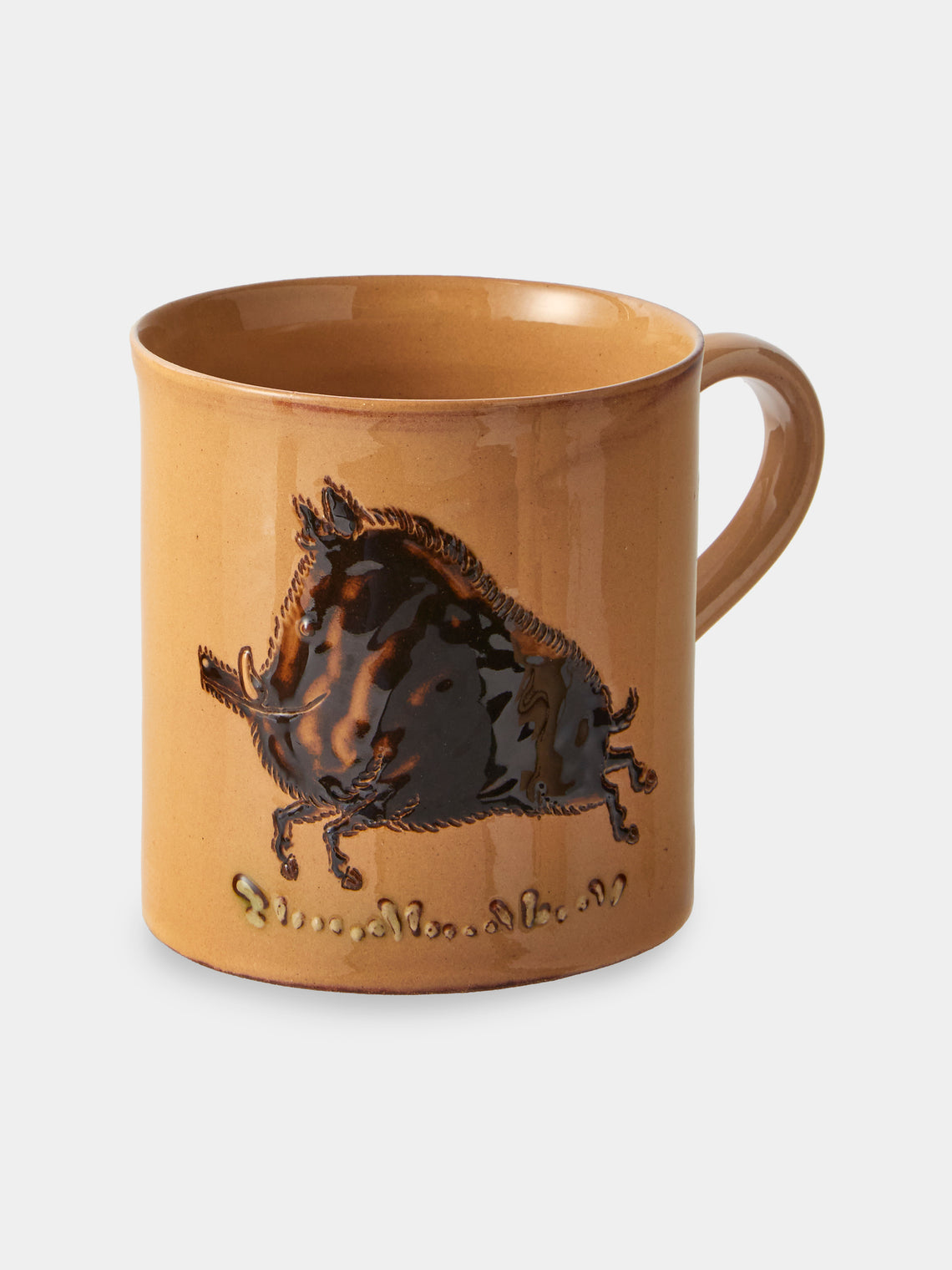 Poterie d’Évires - Animals Hand-Painted Ceramic Mugs (Set of 4) - Cream - ABASK