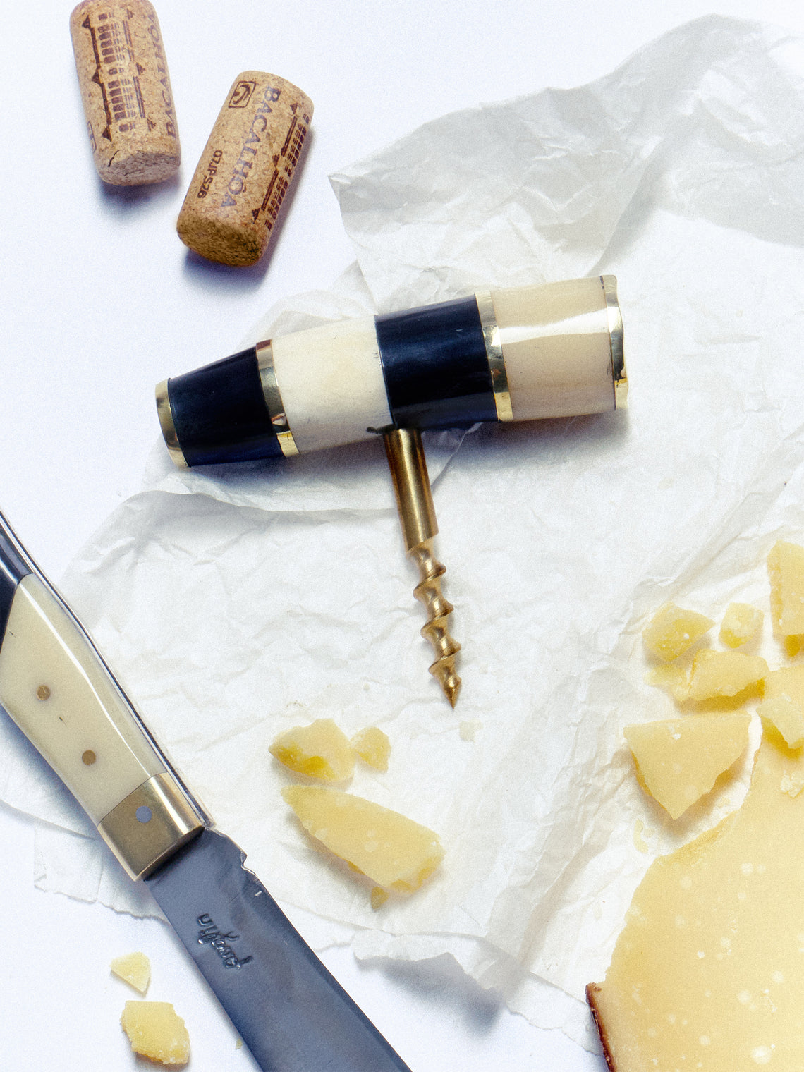 Poglia - Horn, Bone and Brass Corkscrew - Black - ABASK