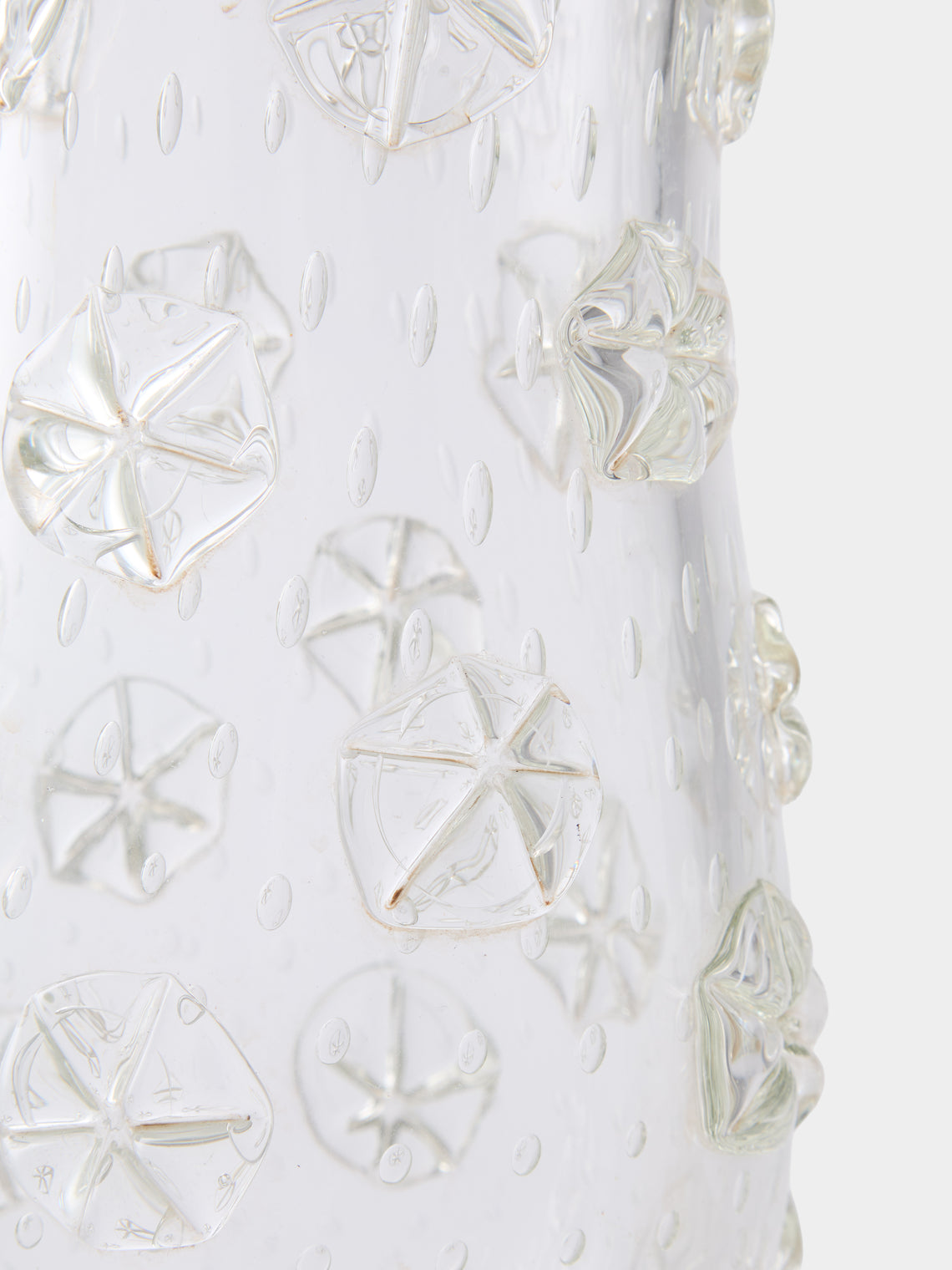 Antique and Vintage - 1940s Barovier Stellato Glass Vase (15in/38cm) - Clear - ABASK