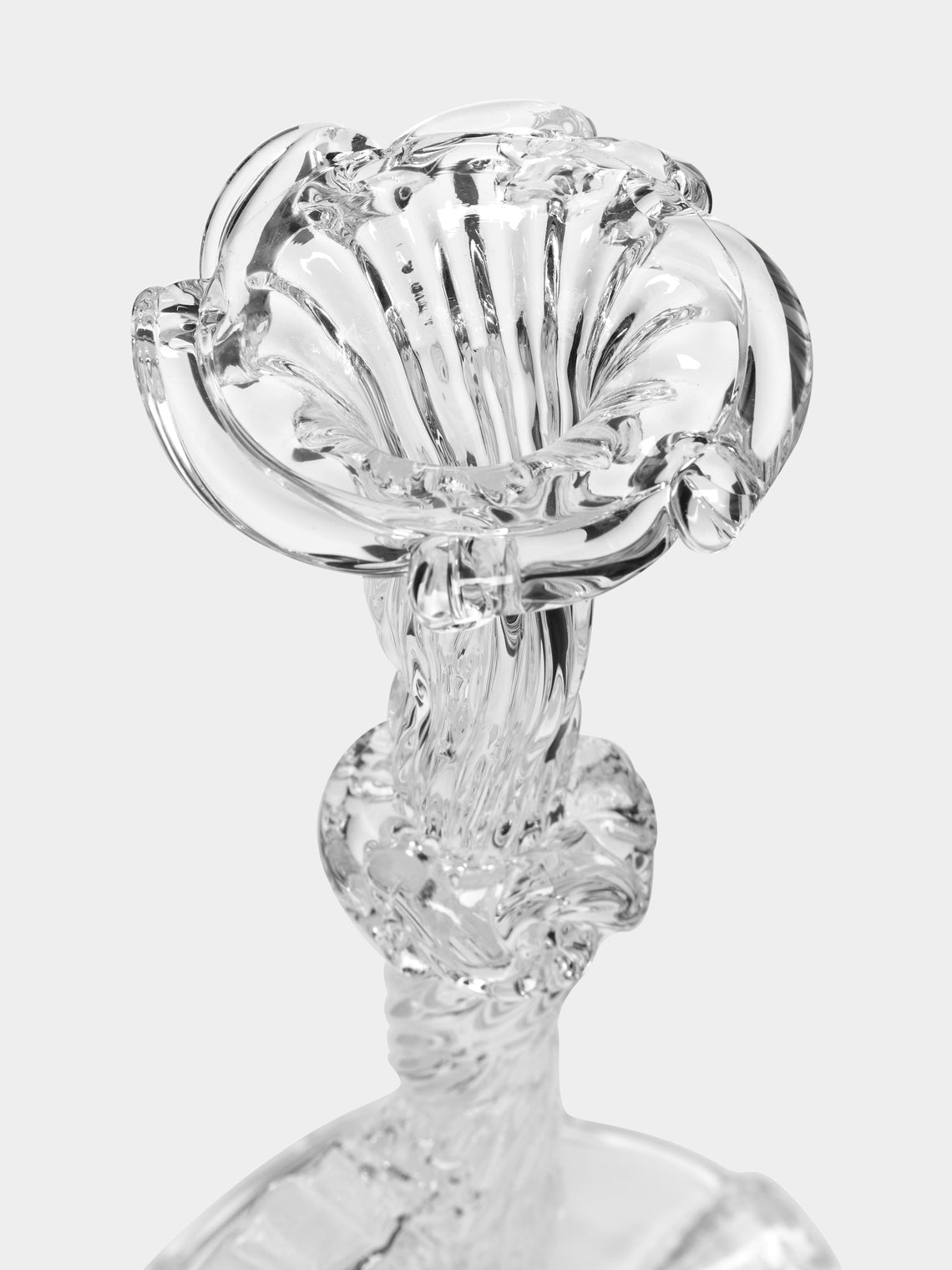 Alexander Kirkeby - Hand-Blown Crystal Single Candle Holders (Set of 2) - Clear - ABASK