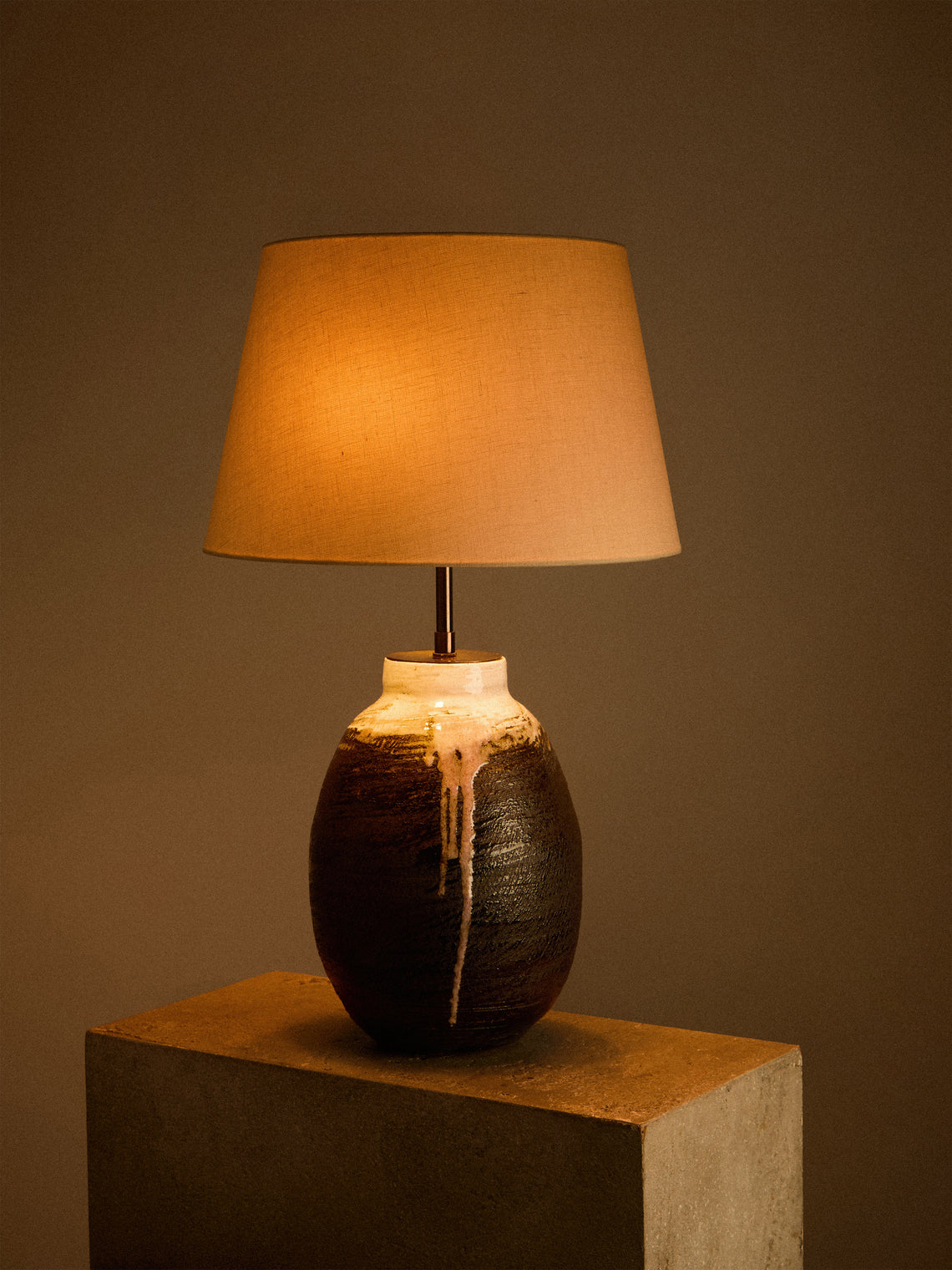 Peter Speliopoulos Projects - Hand-Glazed Stoneware Table Lamp - Gray - ABASK