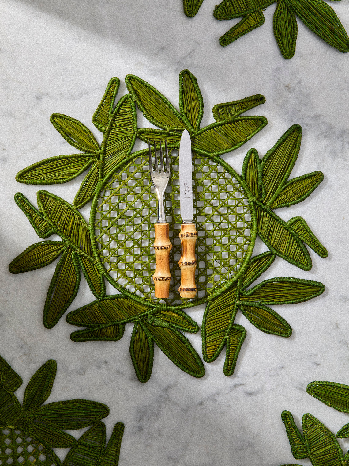 Artesanías del Atlántico - | Set of 4 | Paradise Handwoven Palm Placemats - Green - ABASK