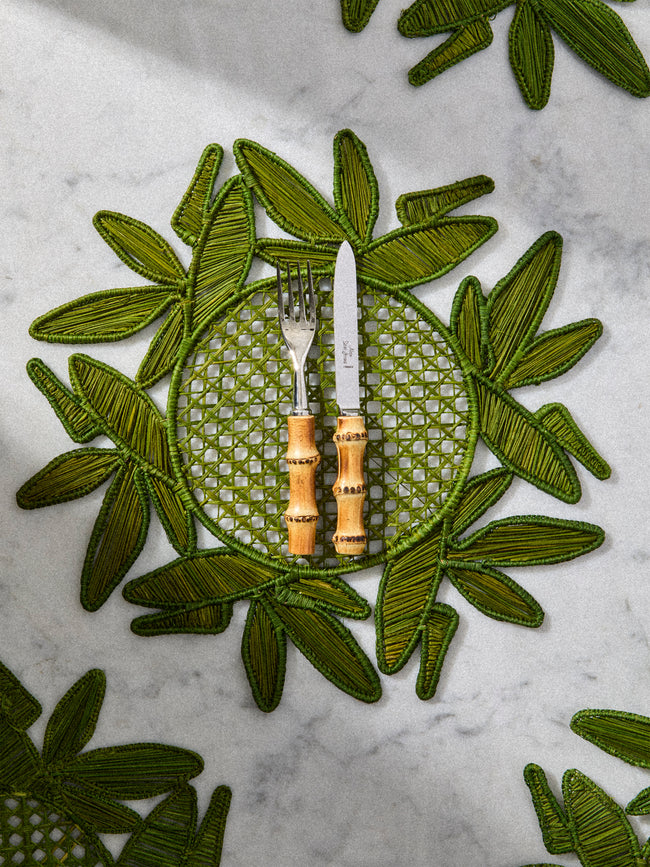 Artesanías del Atlántico - | Set of 4 | Paradise Handwoven Palm Placemats - Green - ABASK