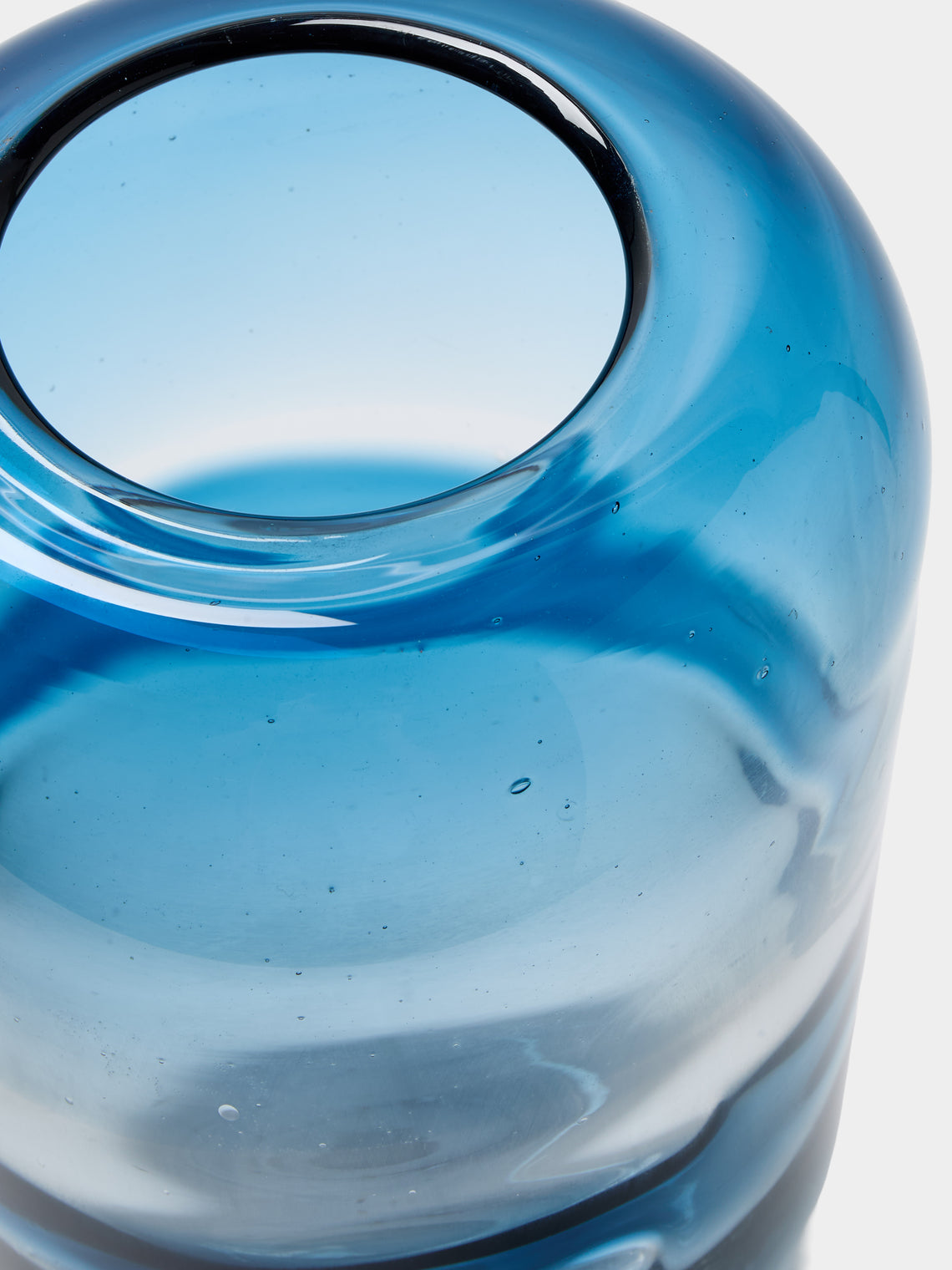 Antique and Vintage - 1980s Murano Glass Vase (13.5in/34cm) - Blue - ABASK
