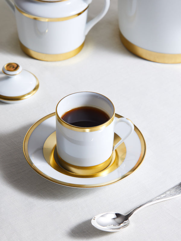 Robert Haviland & C. Parlon - William Porcelain Coffee Cup and Saucer (Set of 2) - Gold - ABASK