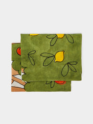 Stamperia Bertozzi - Lemons & Oranges Hand-Painted Linen Tea Towels (Set of 2) -  - ABASK - 
