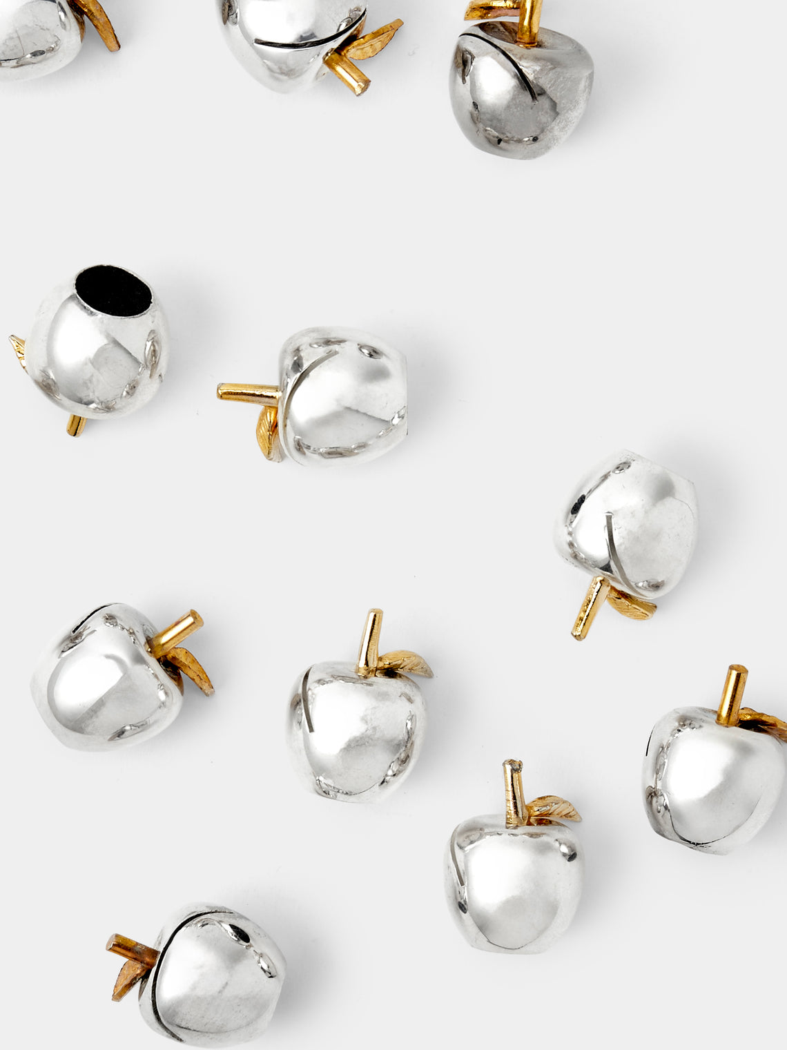 Antique and Vintage - Mid-Century Apples Silver-Plated Knife Rests (Set of 12) - Silver - ABASK