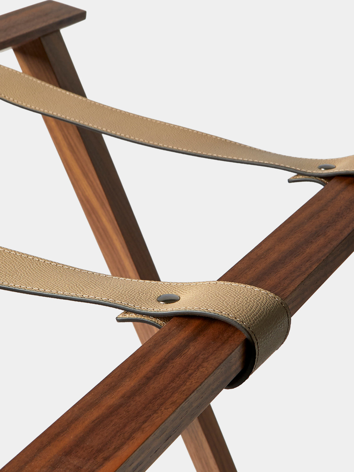 Pinetti - Dedalo Leather and Walnut Tray Table - Taupe - ABASK