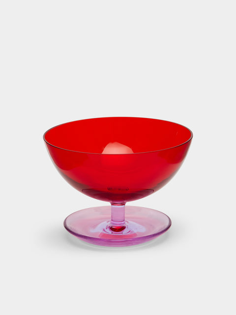 NasonMoretti - Archive Revival 1964 Hand-Blown Murano Glass Pompelmo Coupe Bowls (Set of 2) - Red - ABASK - 