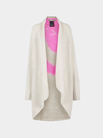 Suzusan - Face Shibori Cashmere Upside-Down Cape | One Size - Beige - ABASK - 