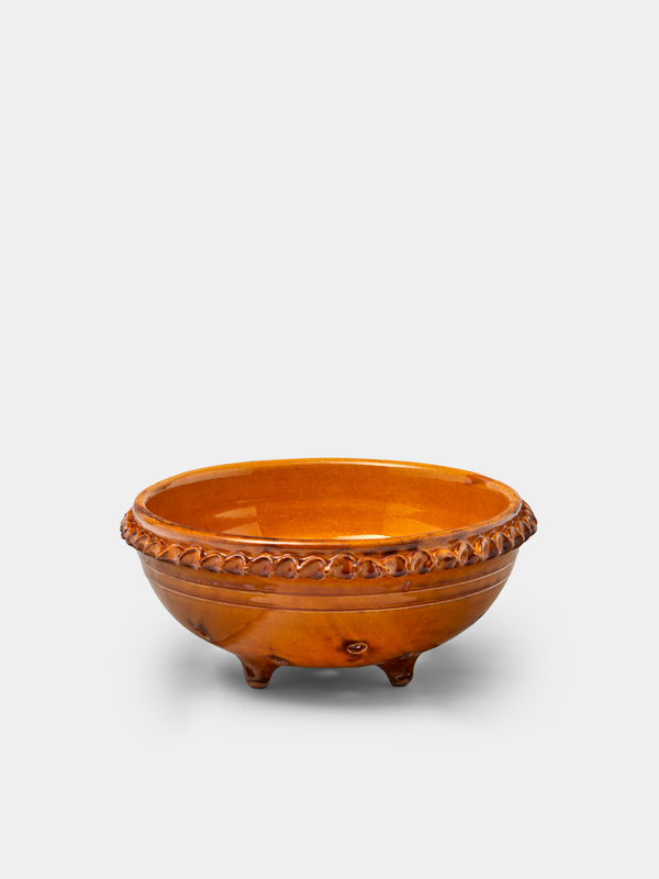 Poterie de Cliousclat - Hand-Glazed Slipware Berry Bowl - Ochre - ABASK - 