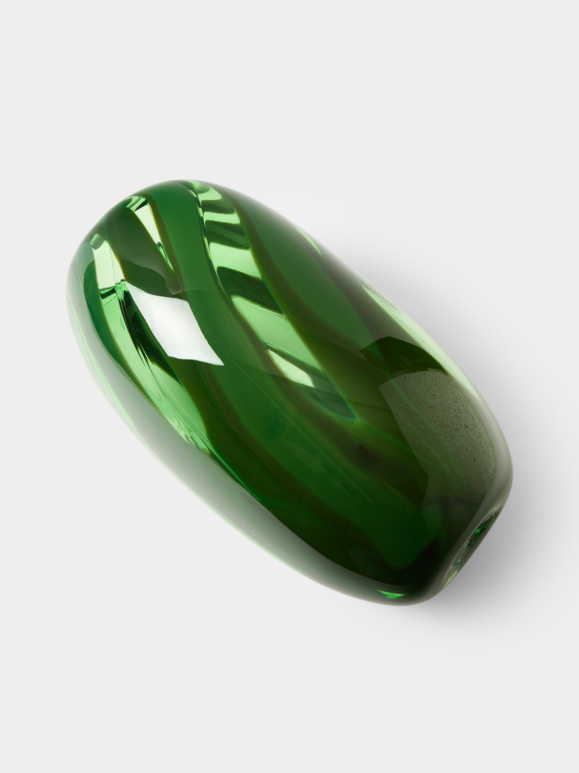 Moonarij - Oona Hand-Blown Glass Vase (15.5in/40cm) - Green - ABASK