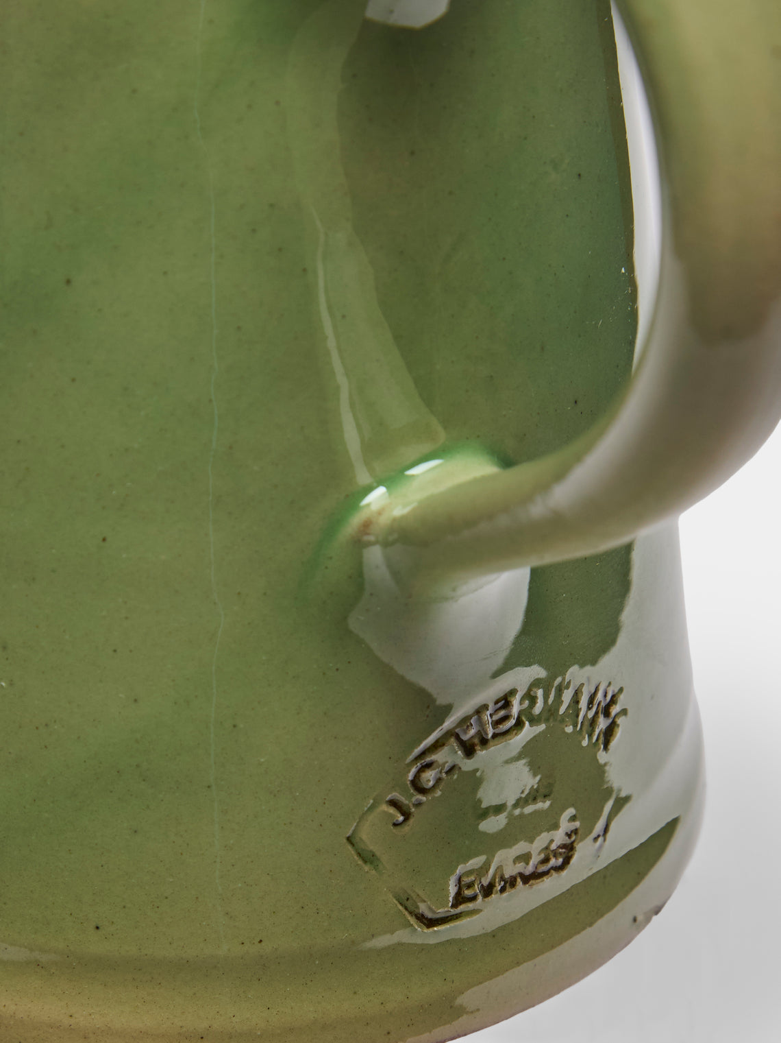 Poterie d’Évires - Flowers Hand-Painted Ceramic Milk Jug - Green - ABASK