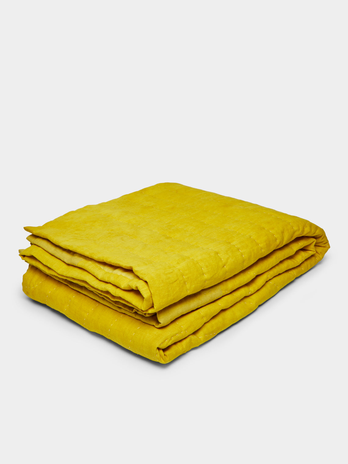 Hand-Embroidered Linen Quilt (79in/2m)