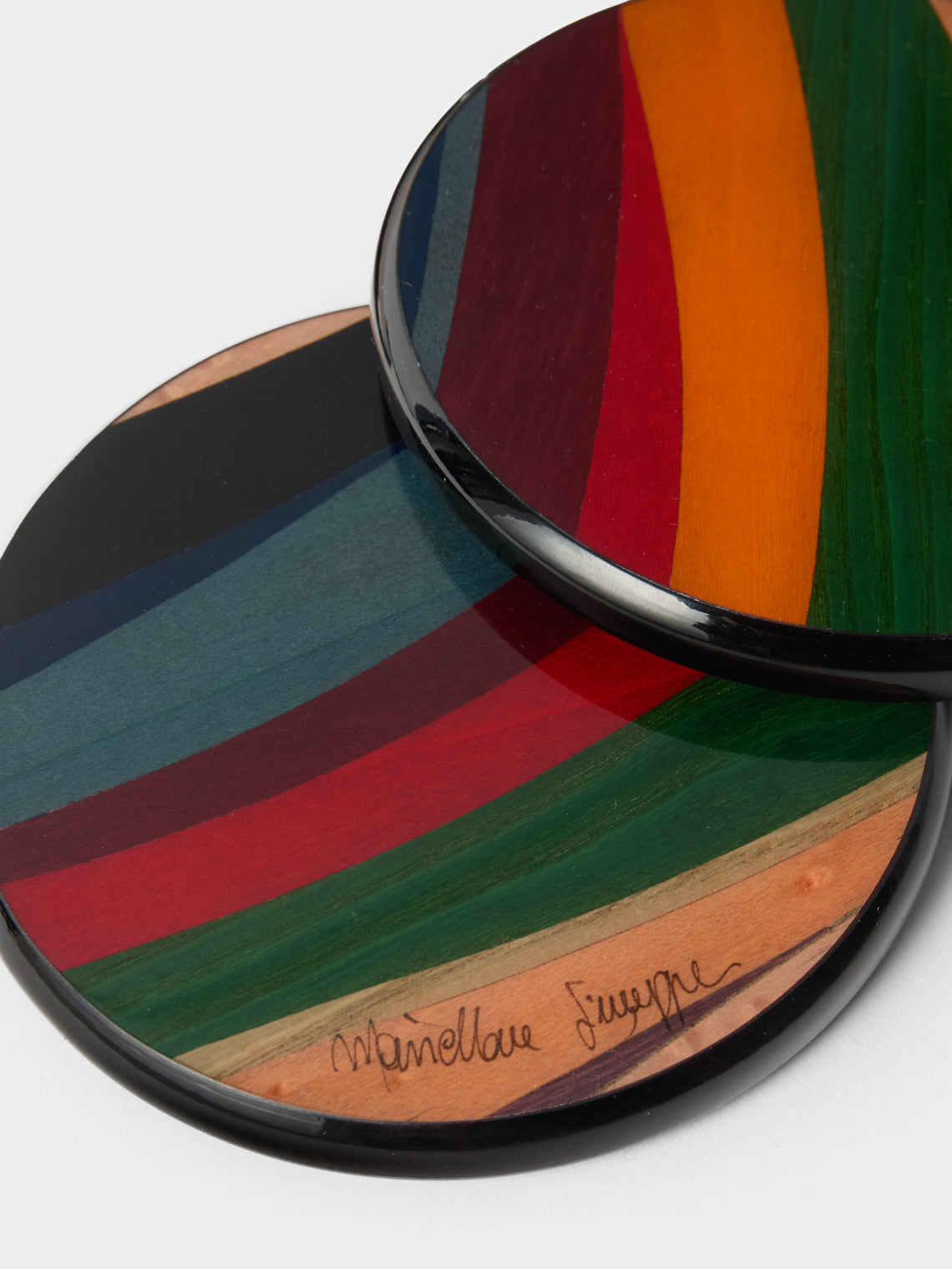 Mastellone Giuseppe - Wood Inlay Coasters (Set of 6) - Multiple - ABASK