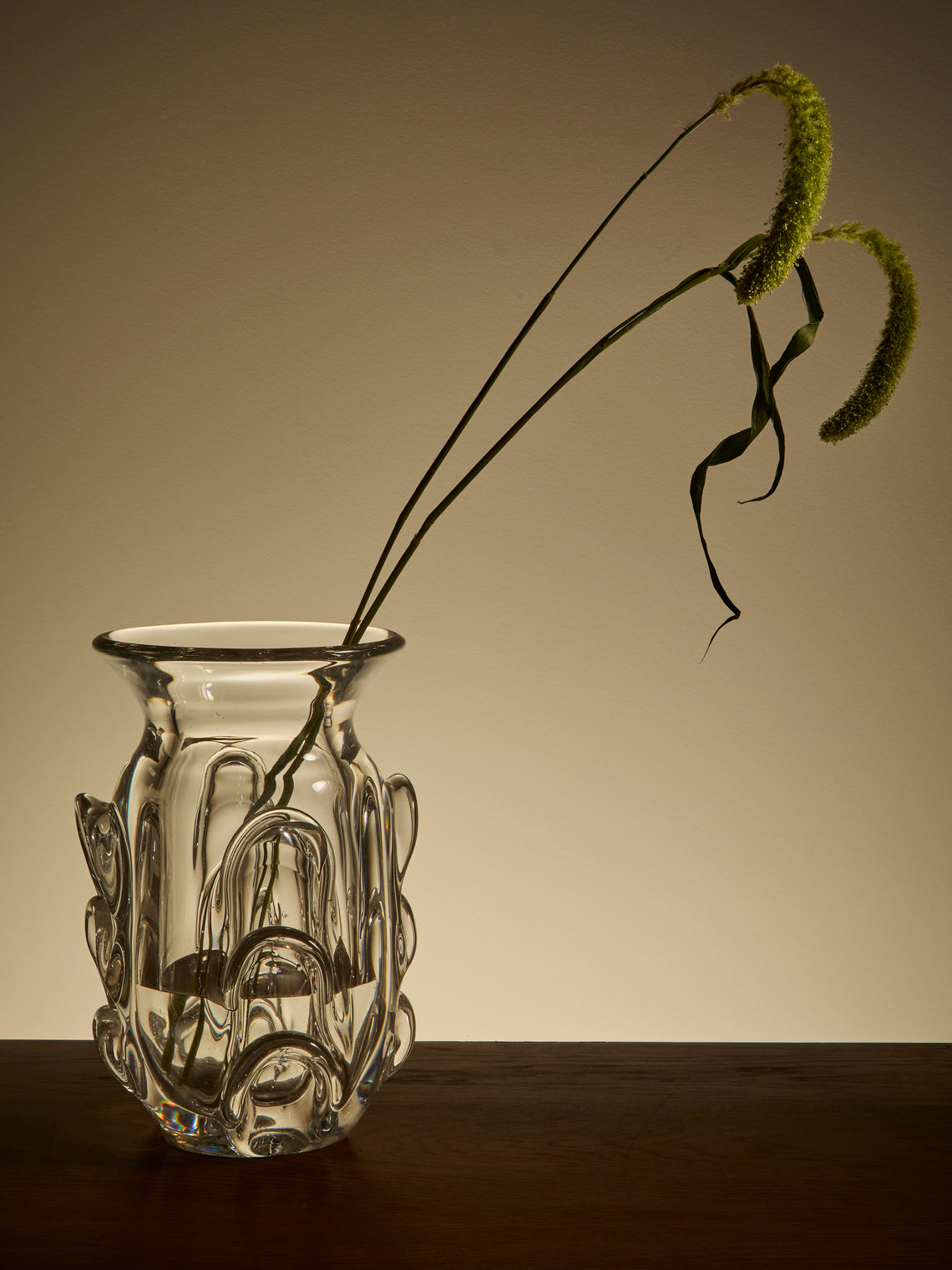 Antique and Vintage - 1900s Schneider Crystal Vase (11in/28cm) - Clear - ABASK