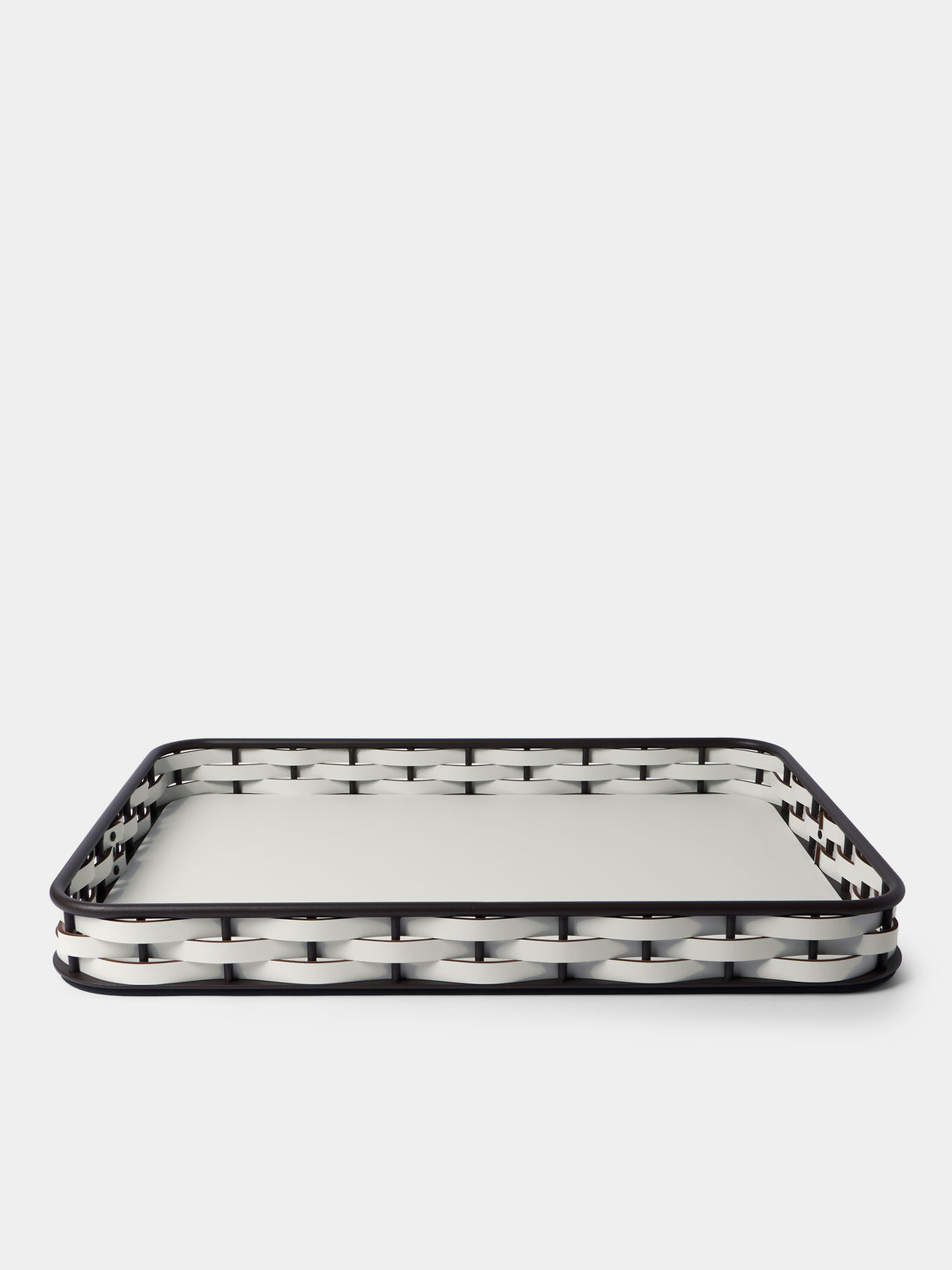 RUDI - Nassa Leather Tray (24in/60.5cm) - White - ABASK