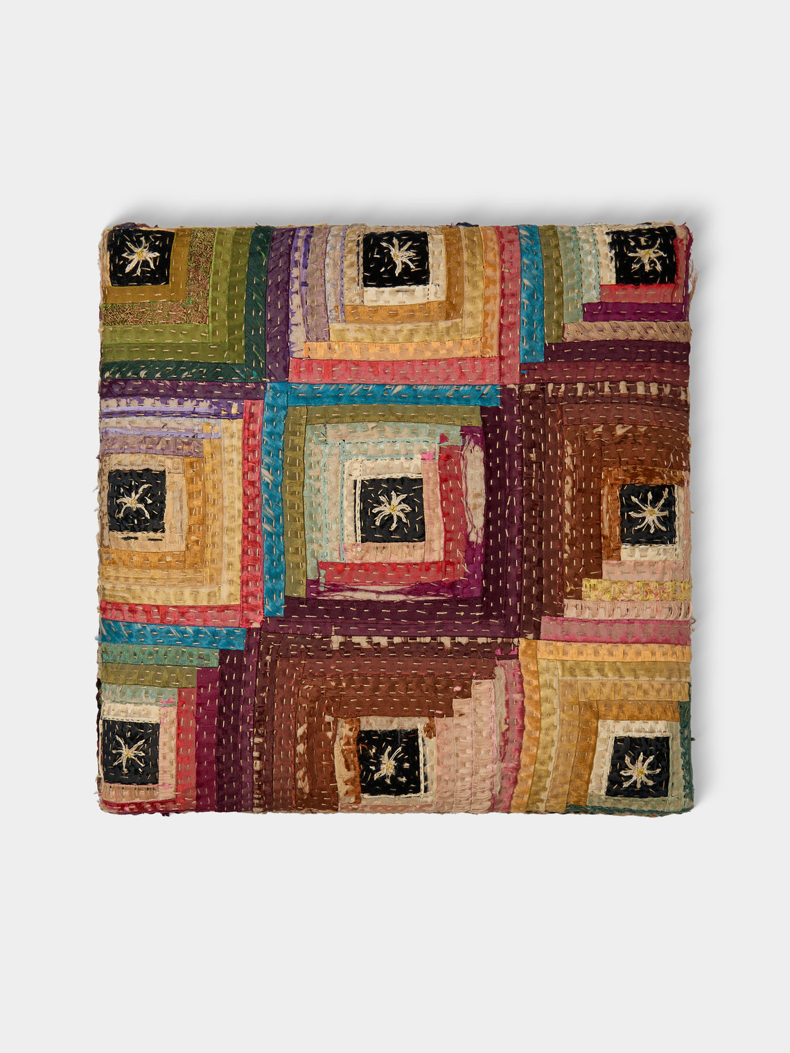 By Walid - 19th-Century Patchwork Silk Storage Stool - Multiple - ABASK
