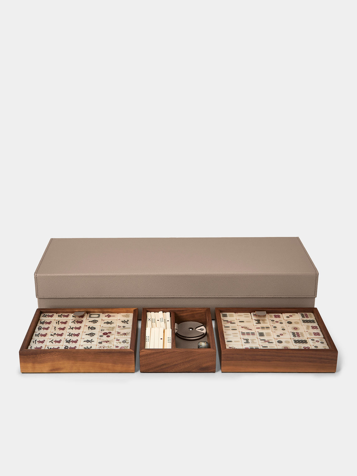 Pinetti - Leather Mahjong Set - Taupe - ABASK - 