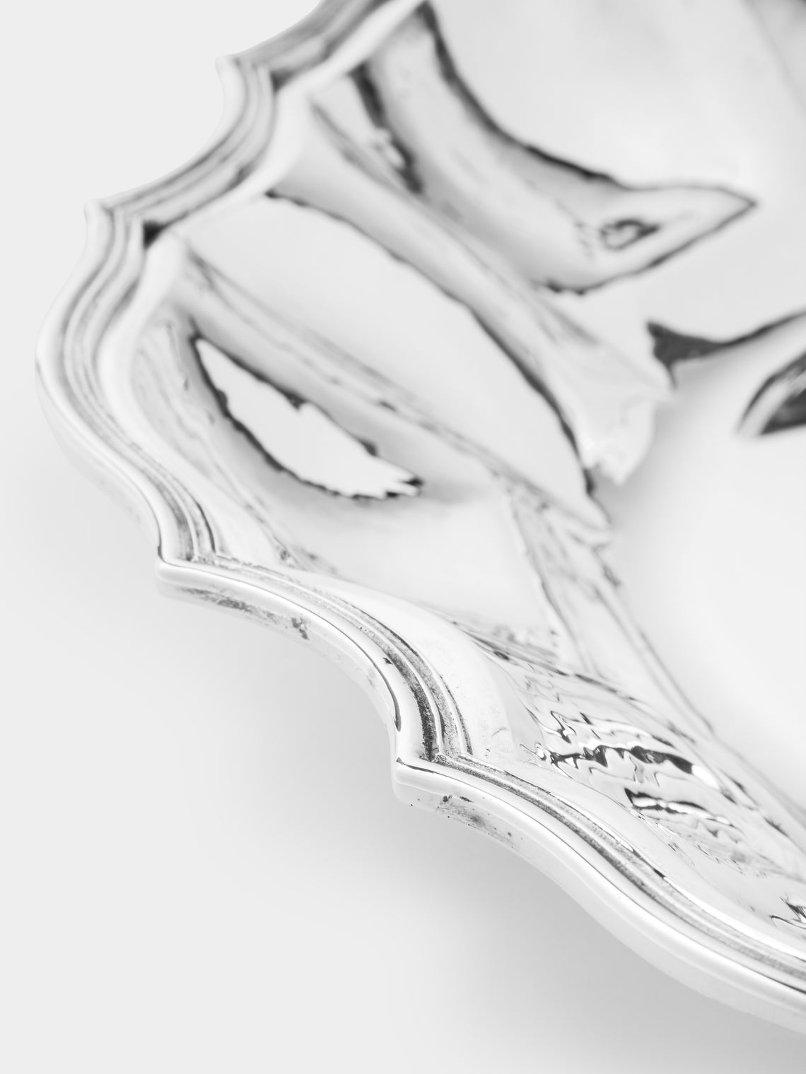 Antique and Vintage - 1950s Argenteria Dabbene Milano Solid Silver Tray (17.5in/44cm) - Silver - ABASK