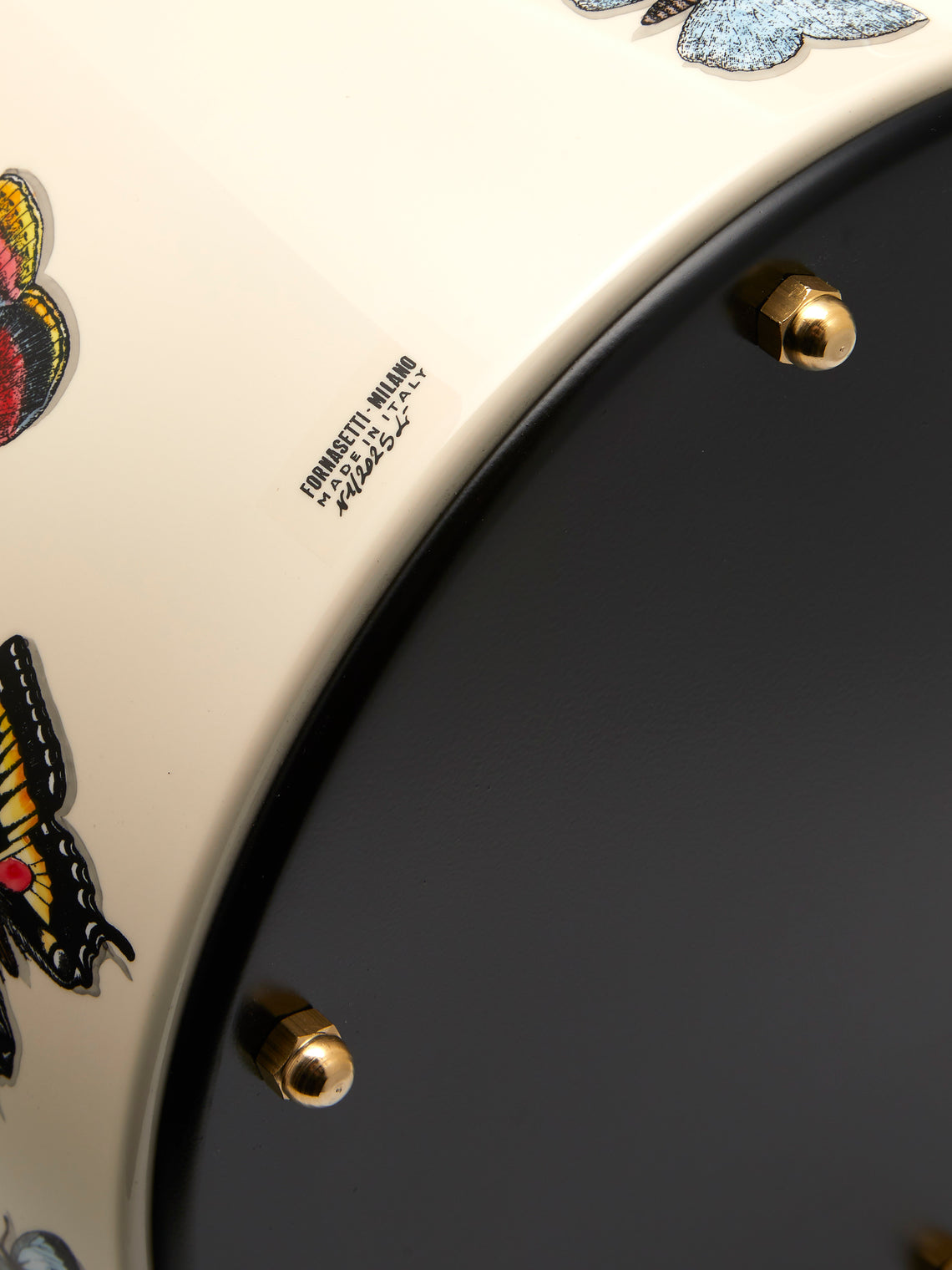 Fornasetti - Farfalle Iron Wastepaper Bin - Ivory - ABASK