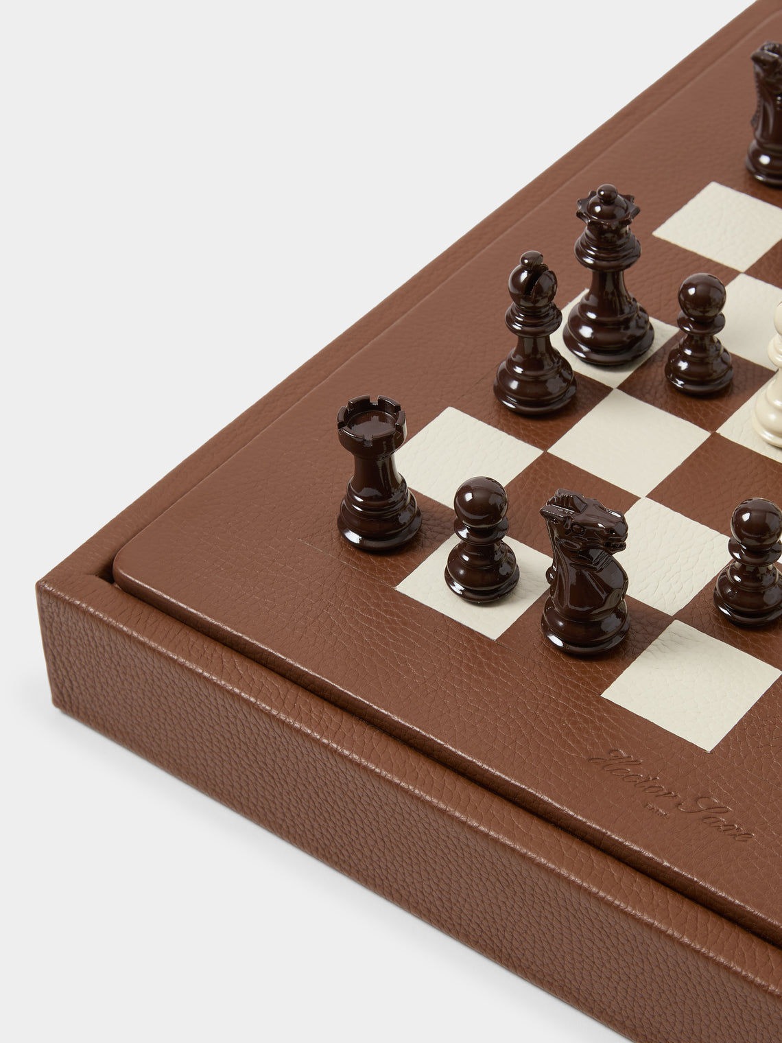 Hector Saxe - Leather Chess Set - Brown - ABASK