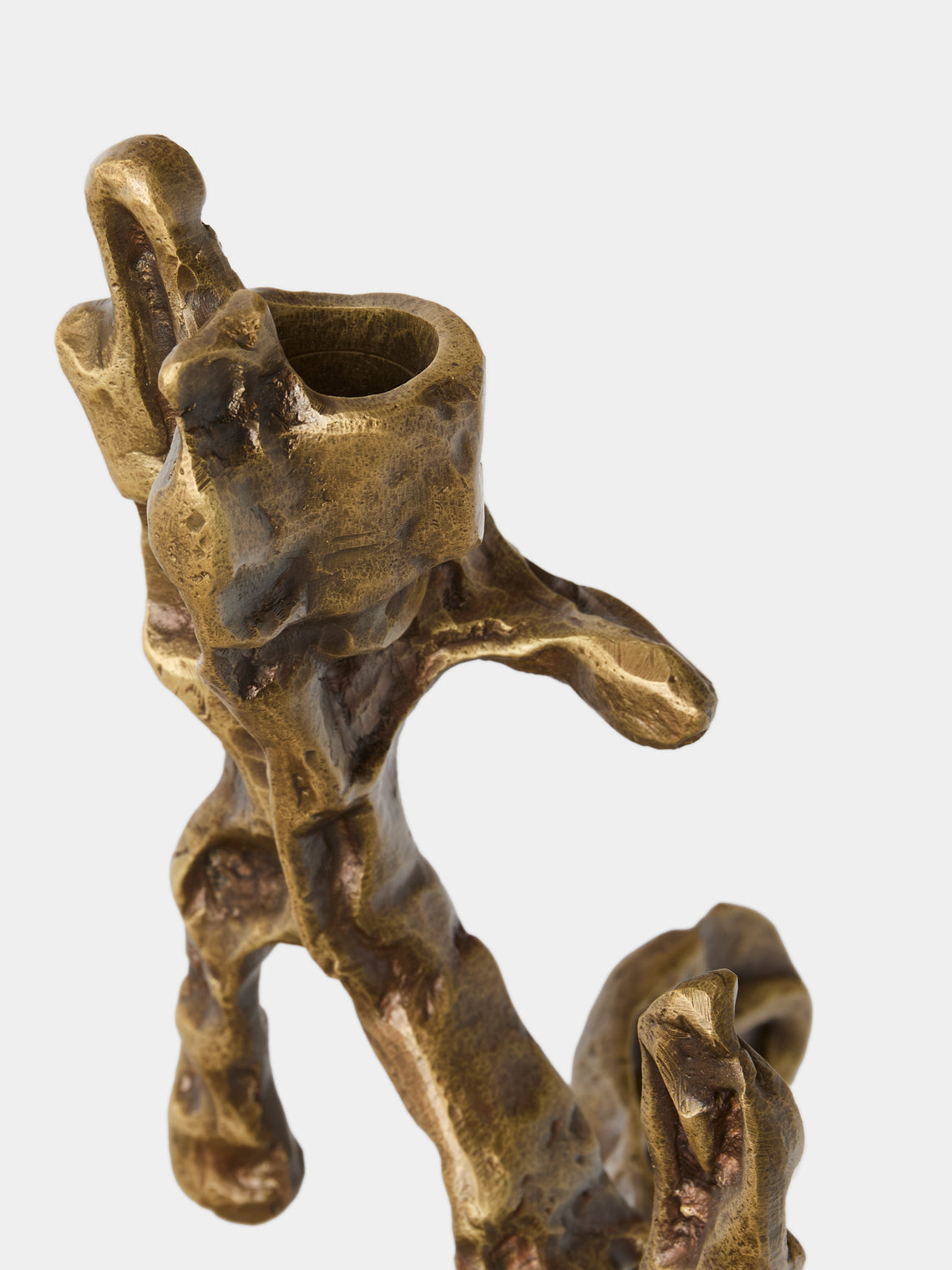 Viya - Harappa Brass Medium Candle Holder - Bronze - ABASK