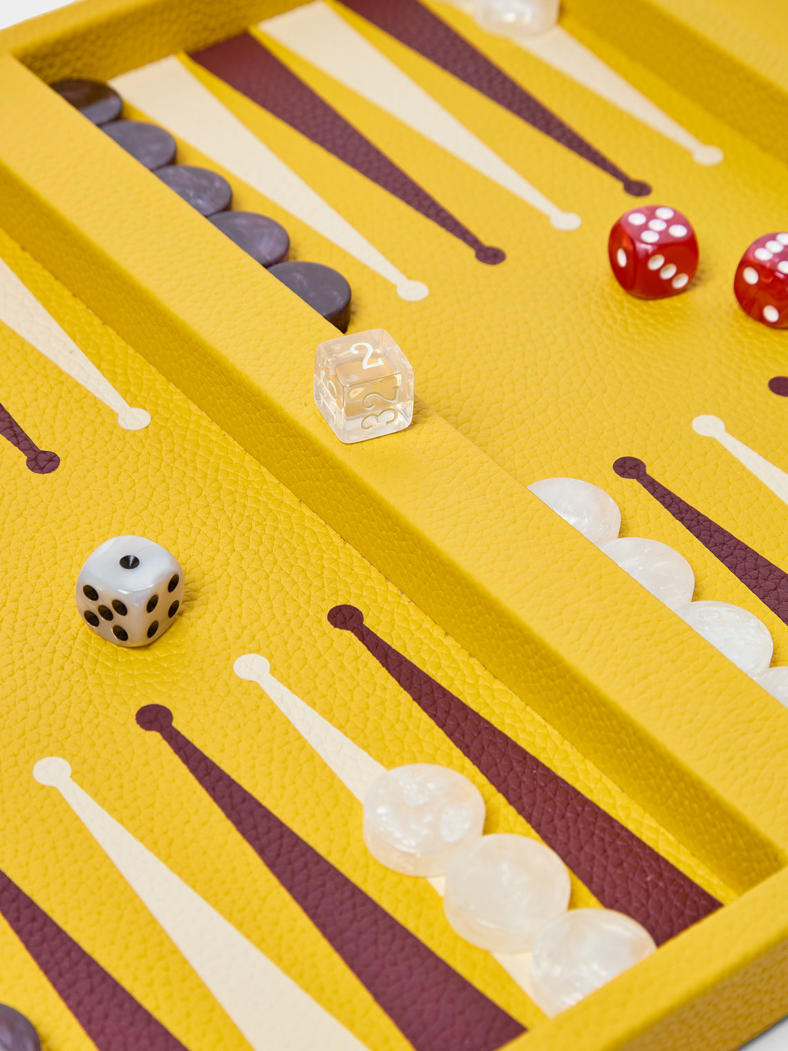 Belotier - Leather Booklet Backgammon Set - Yellow - ABASK