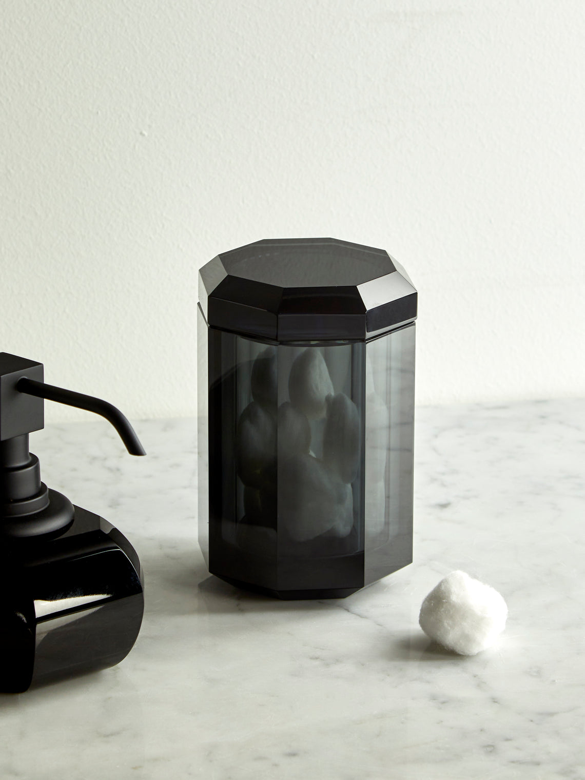 Decor Walther - Cut Crystal Lidded Jar - Black - ABASK