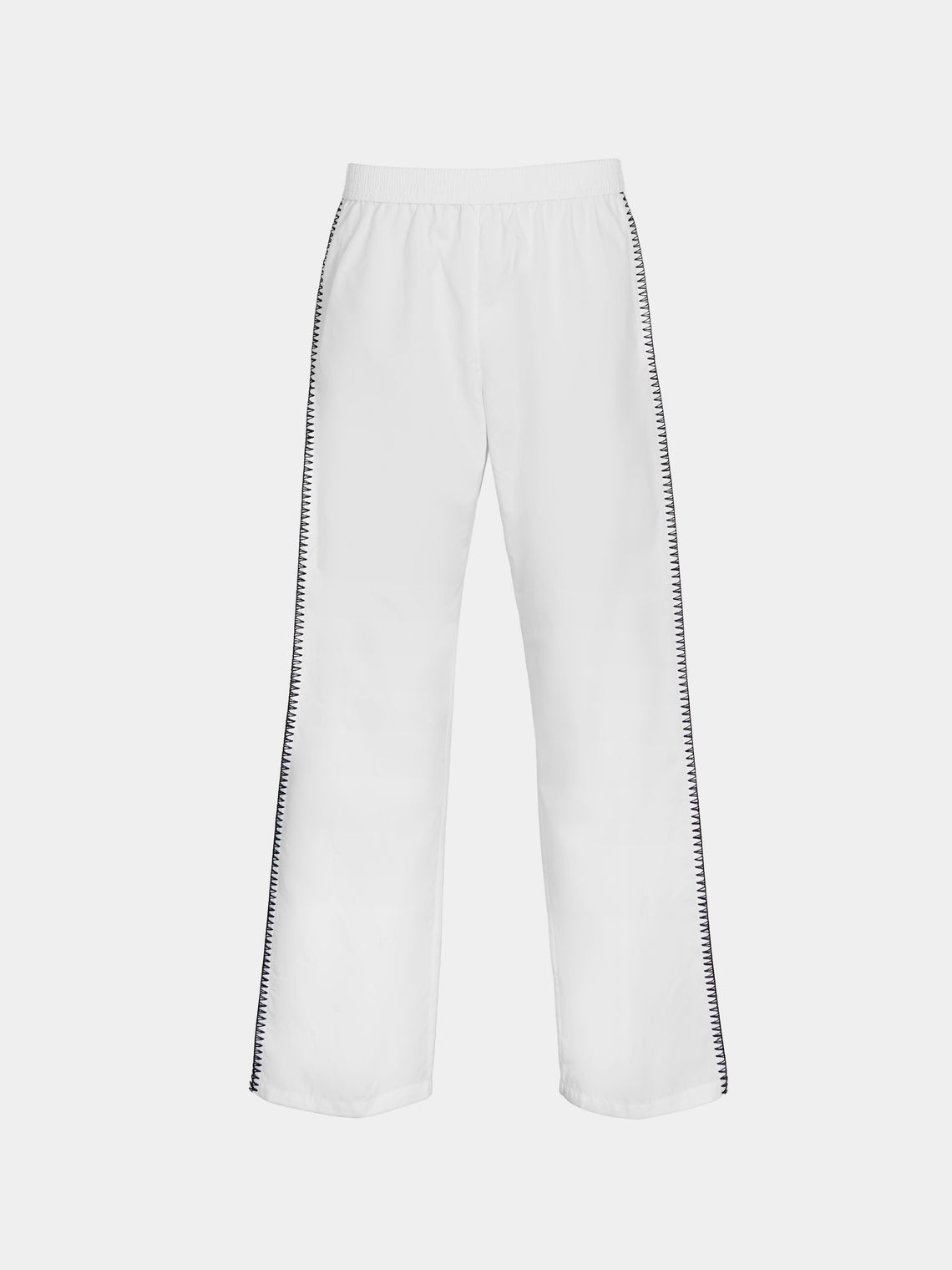 Sebline - Hand-Embroidered Cotton Pajama Trousers | Size: M/L - White - ABASK - 