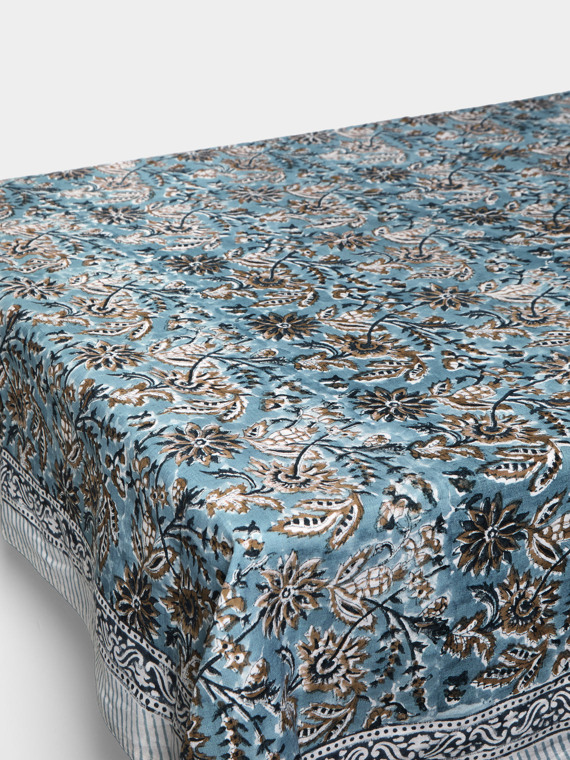 Indian Summer Block-Printed Linen Medium Rectangular Tablecloth