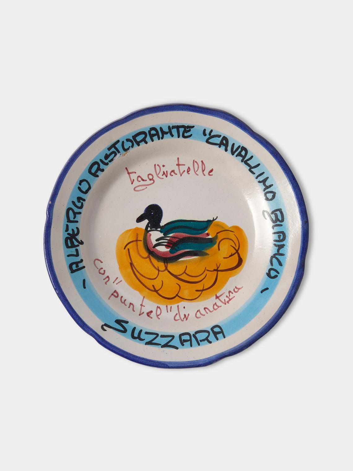 Antique and Vintage - Late-20th-Century Buon Ricordo Hand-Painted Ceramic Dinner Plates – 9in/23cm (Set of 6) - Multiple - ABASK