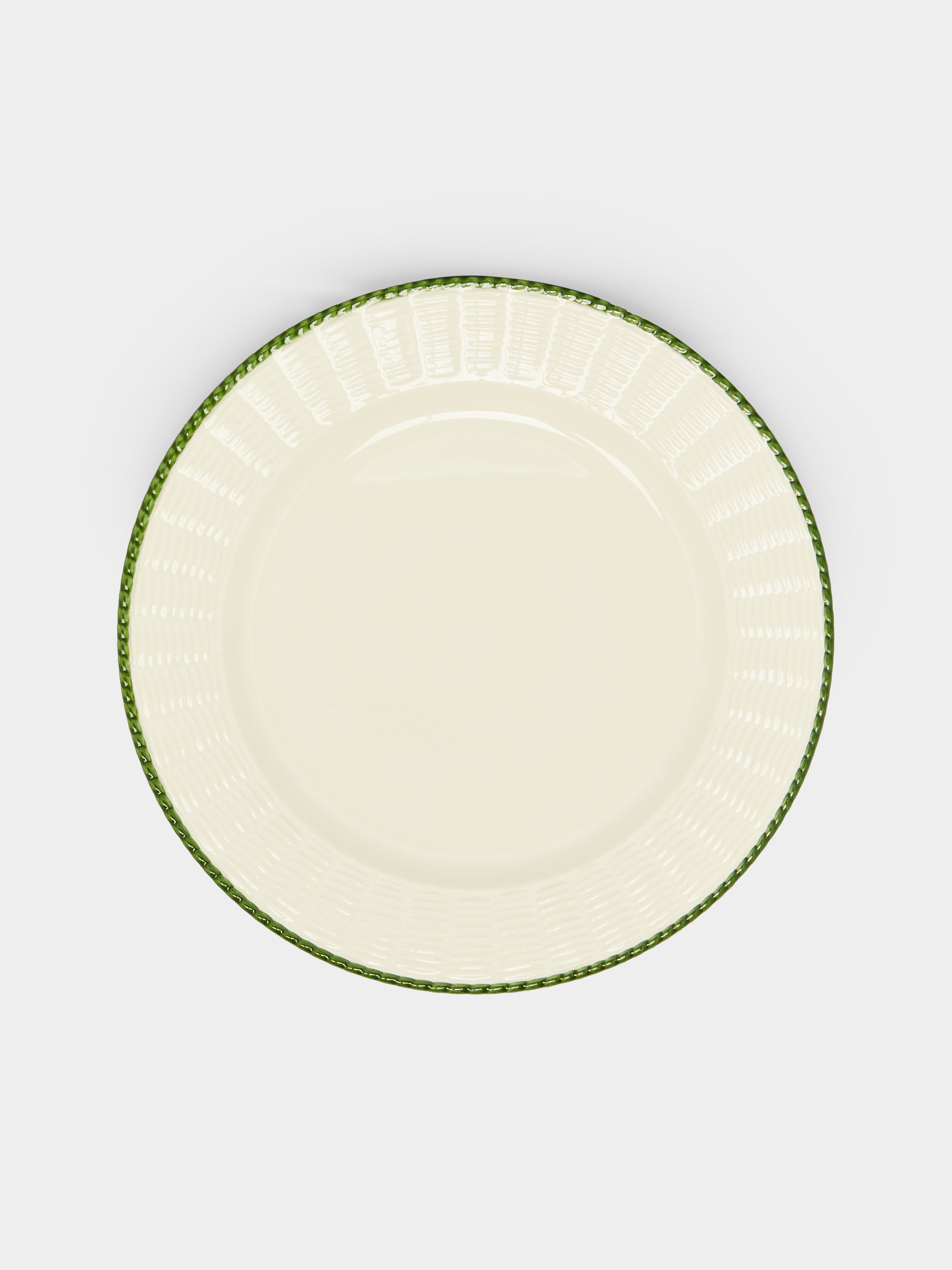 Wicker Hand-Painted Ceramic Dinner Plates – 10.5in/27cm (Set of 4)