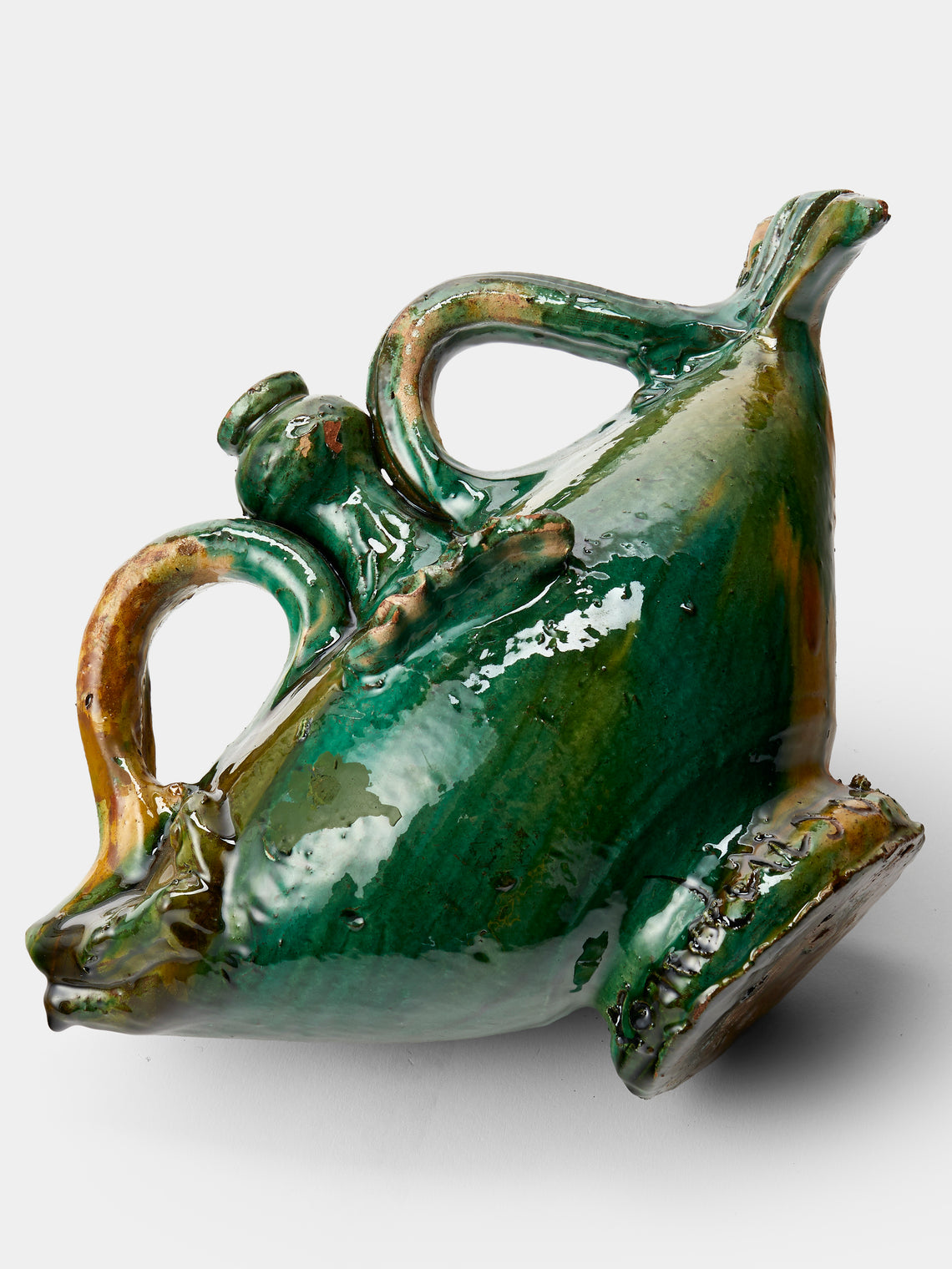 Antique and Vintage - 1990s Condurso Face Ceramic Vessel (12.5in/32cm) - Yellow - ABASK