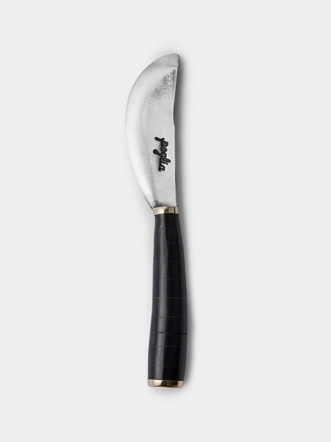 Poglia - | Set of 2 | Horn and Bone Butter Spreaders - Black - ABASK