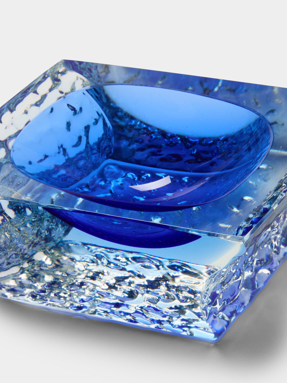 Antique and Vintage - 1930s Campanella MCM Murano Glass Ashtray - Blue - ABASK