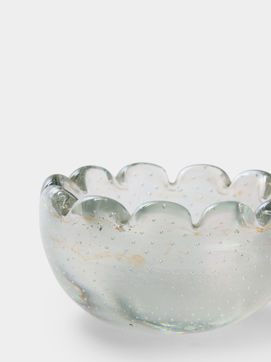 Antique and Vintage - 1940s Venini Glass Trinket Bowl - White - ABASK