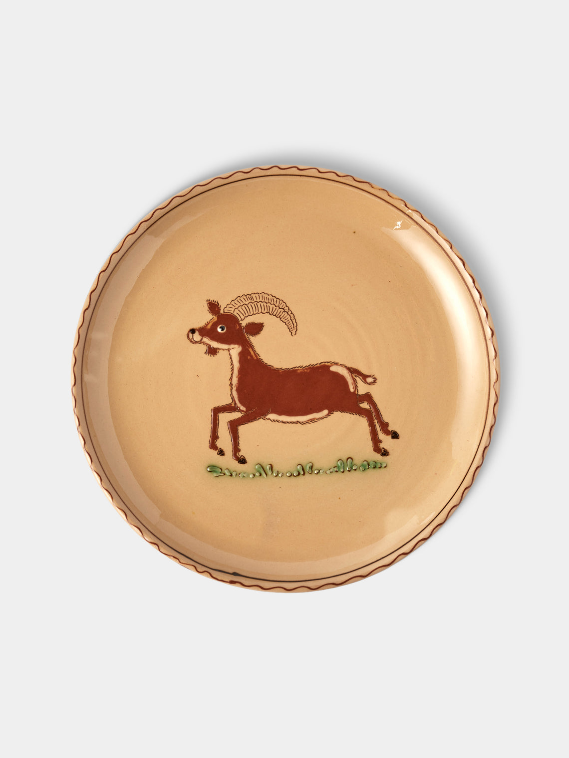 Poterie d’Évires - Animals Hand-Painted Ceramic Plates – 9.5in/24cm (Set of 8) - Cream - ABASK