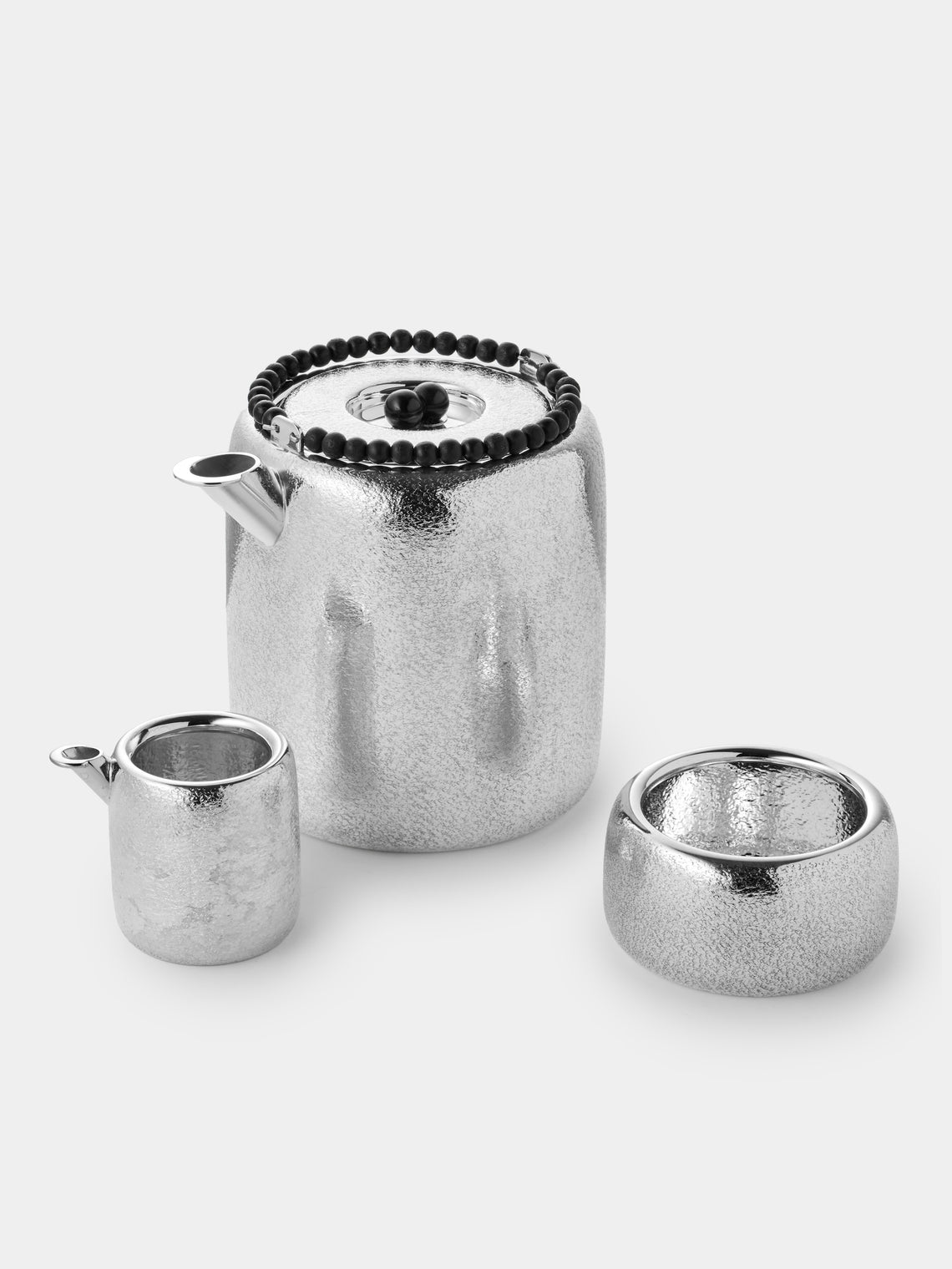 San Lorenzo - 1988 Afra and Tobia Scarpa Engraved Sterling Silver Tea Service (Set of 3) - Silver - ABASK