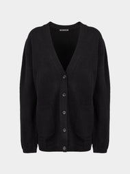 Denis Colomb - Cashmere Boyfriend Cardigan | Size: S - Black - ABASK - 