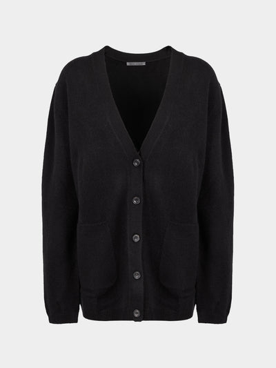 Denis Colomb - Cashmere Boyfriend Cardigan | Size: S - Black - ABASK - 
