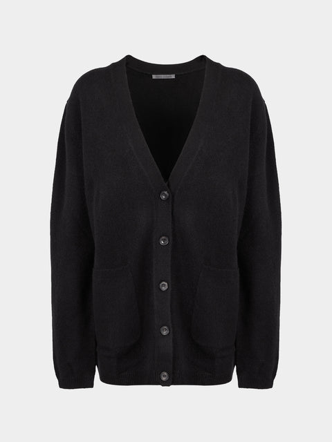 Denis Colomb - Cashmere Boyfriend Cardigan | Size: S - Black - ABASK - 