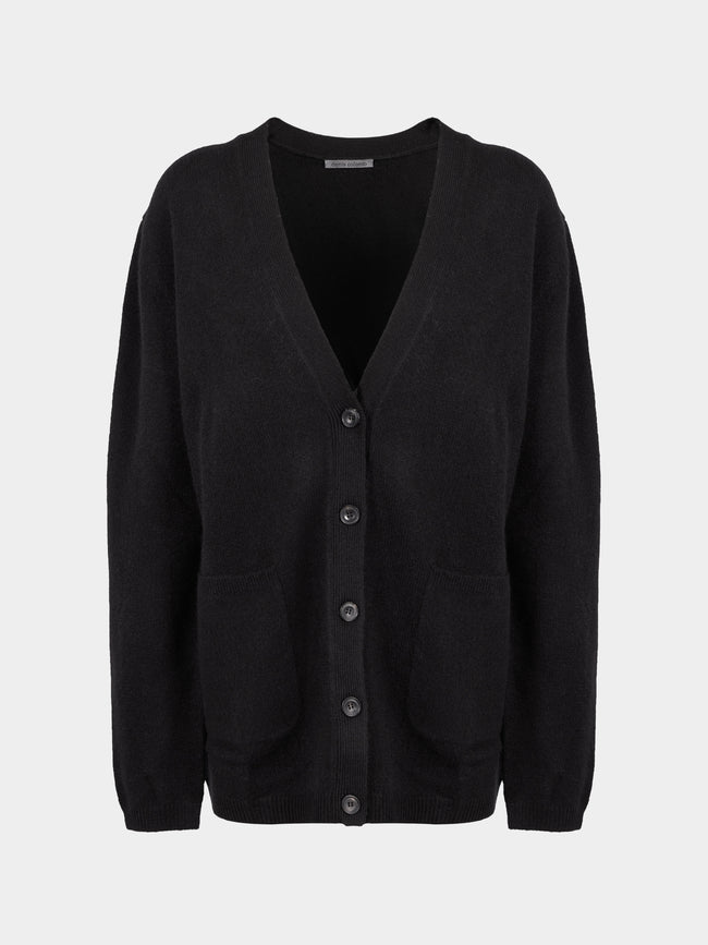 Denis Colomb - Cashmere Boyfriend Cardigan | Size: S - Black - ABASK - 