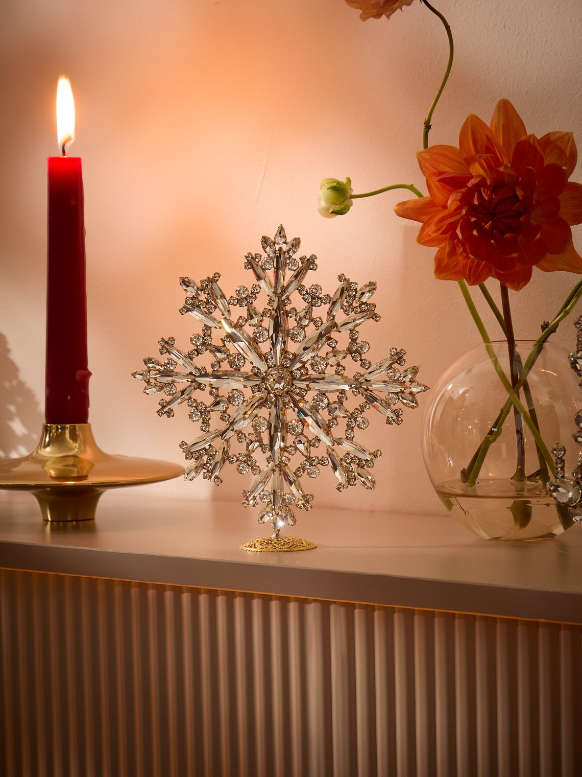 ABASK Decorations - Sparkling Czech Crystal Snowflake - Clear - ABASK