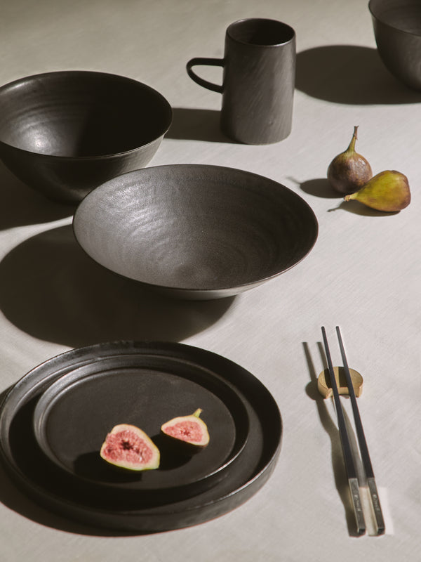 Lee Song-am - Black Clay Serving Bowls (Set of 2) -  - ABASK