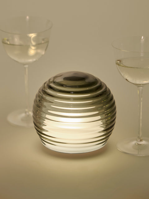 Green Wolf Lighting - Titanio Curve Hand-Blown Murano Glass Portable Table Light - Gray - ABASK