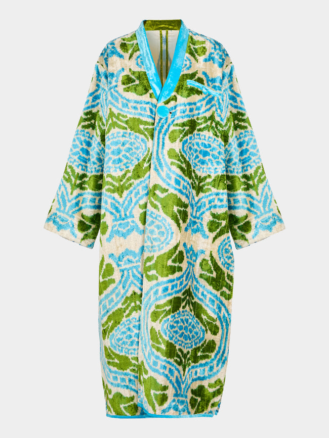 Nazzy Beglari - Hand-Loomed Ikat Velvet Reversible Robe | One Size - Multiple - ABASK - 