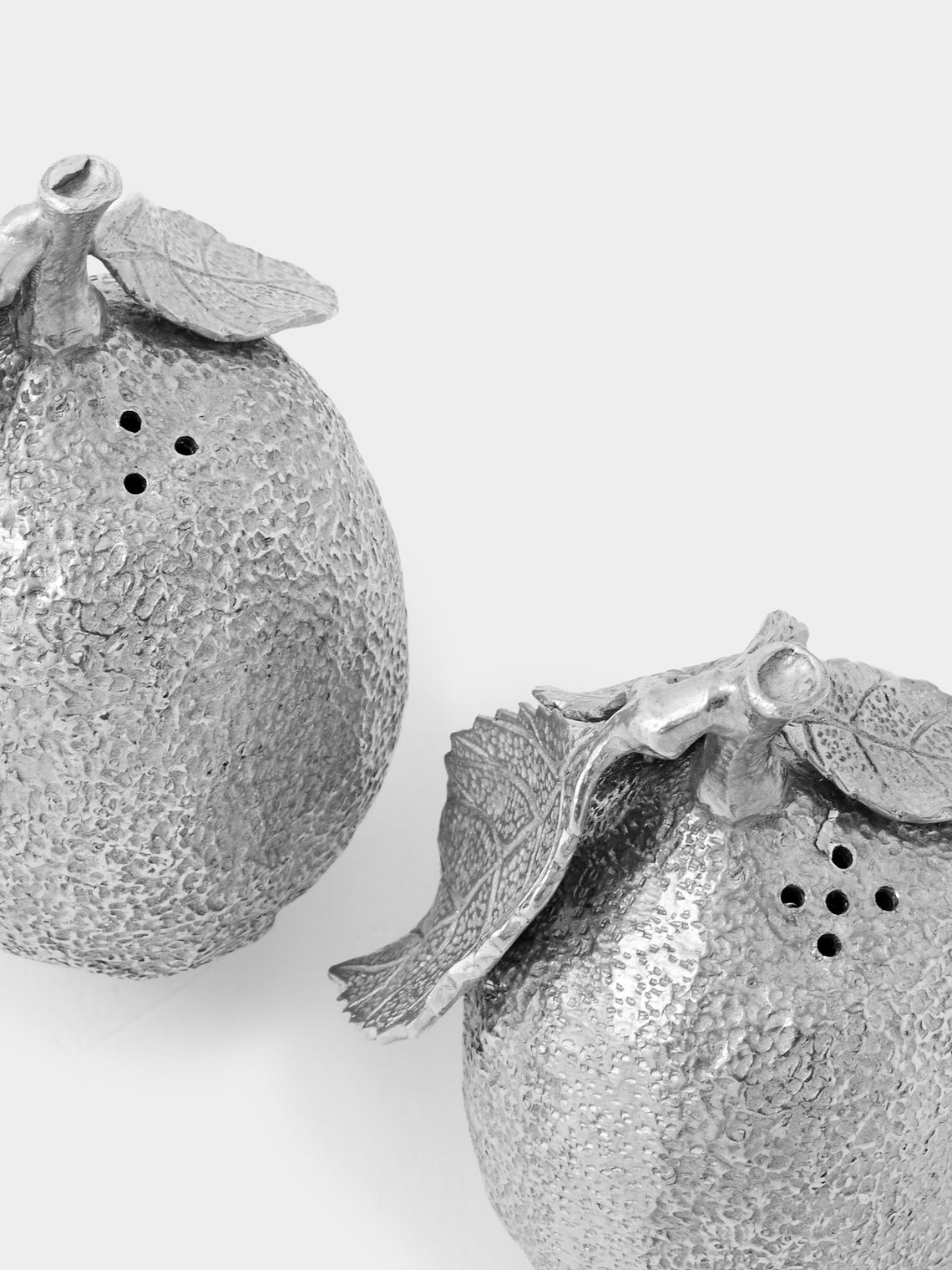 Au Bain Marie - | Set of 2 | Lemon Pewter Salt and Pepper Shakers - Silver - ABASK