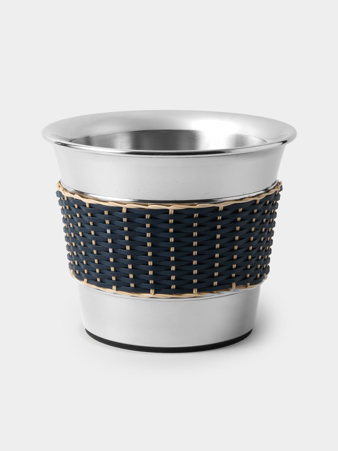 Pigment France - Menton Leather and Rattan 2/3-Bottle Champagne Bucket - Blue - ABASK - 