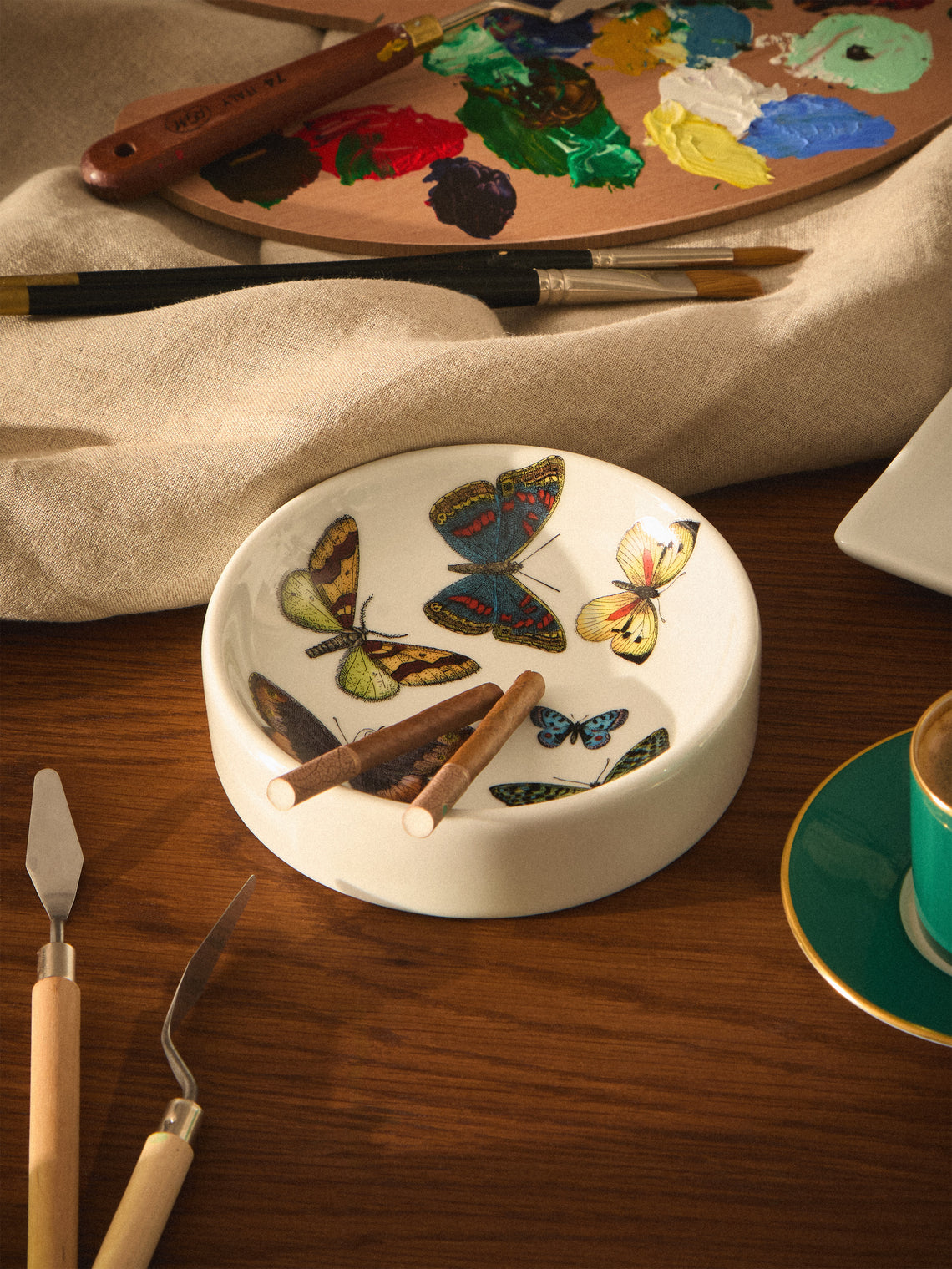 Fornasetti - Farfalle Porcelain Ashtray - Multiple - ABASK